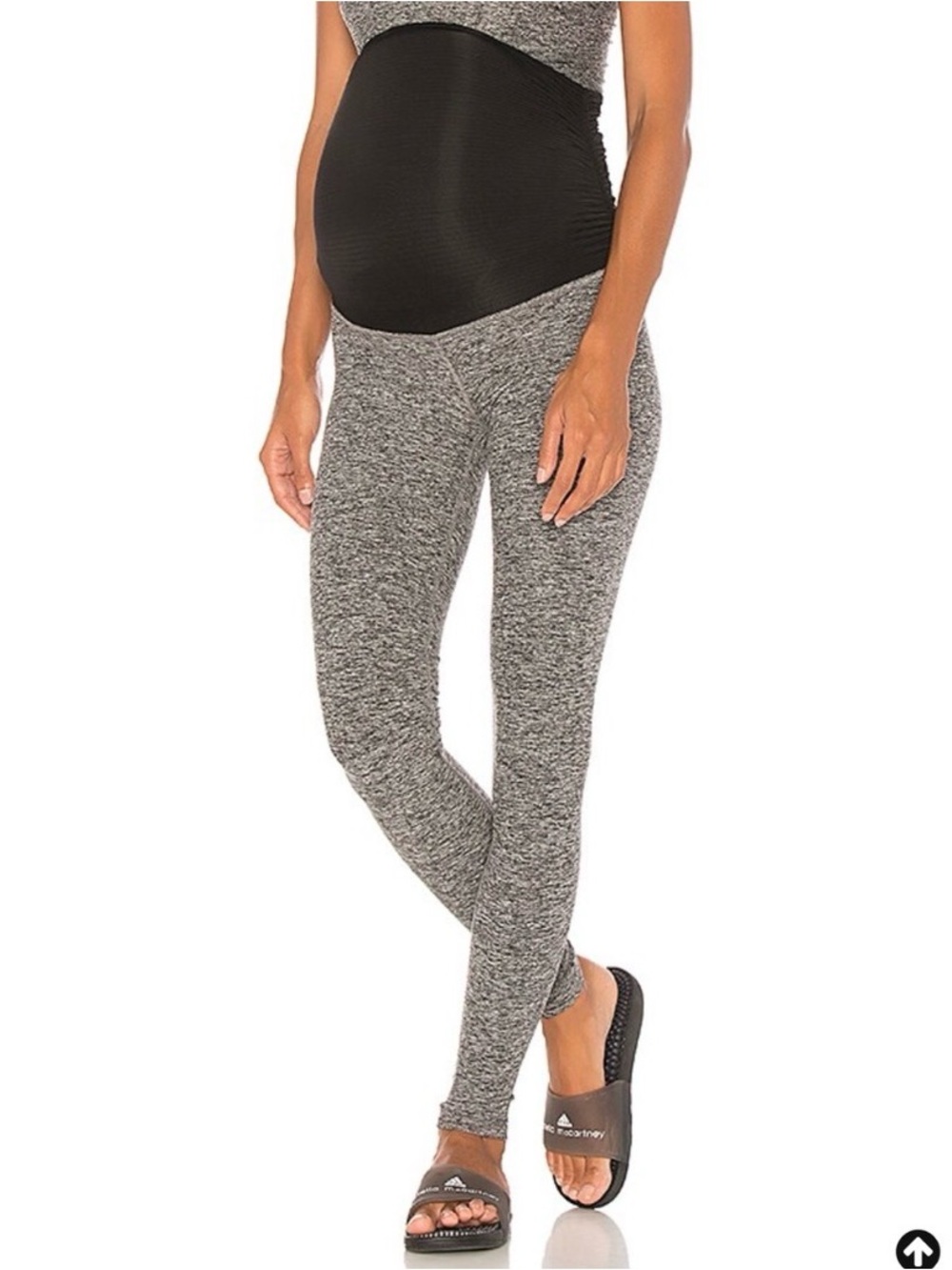 Beyond Yoga Black & Heather Gray Maternity Leggings